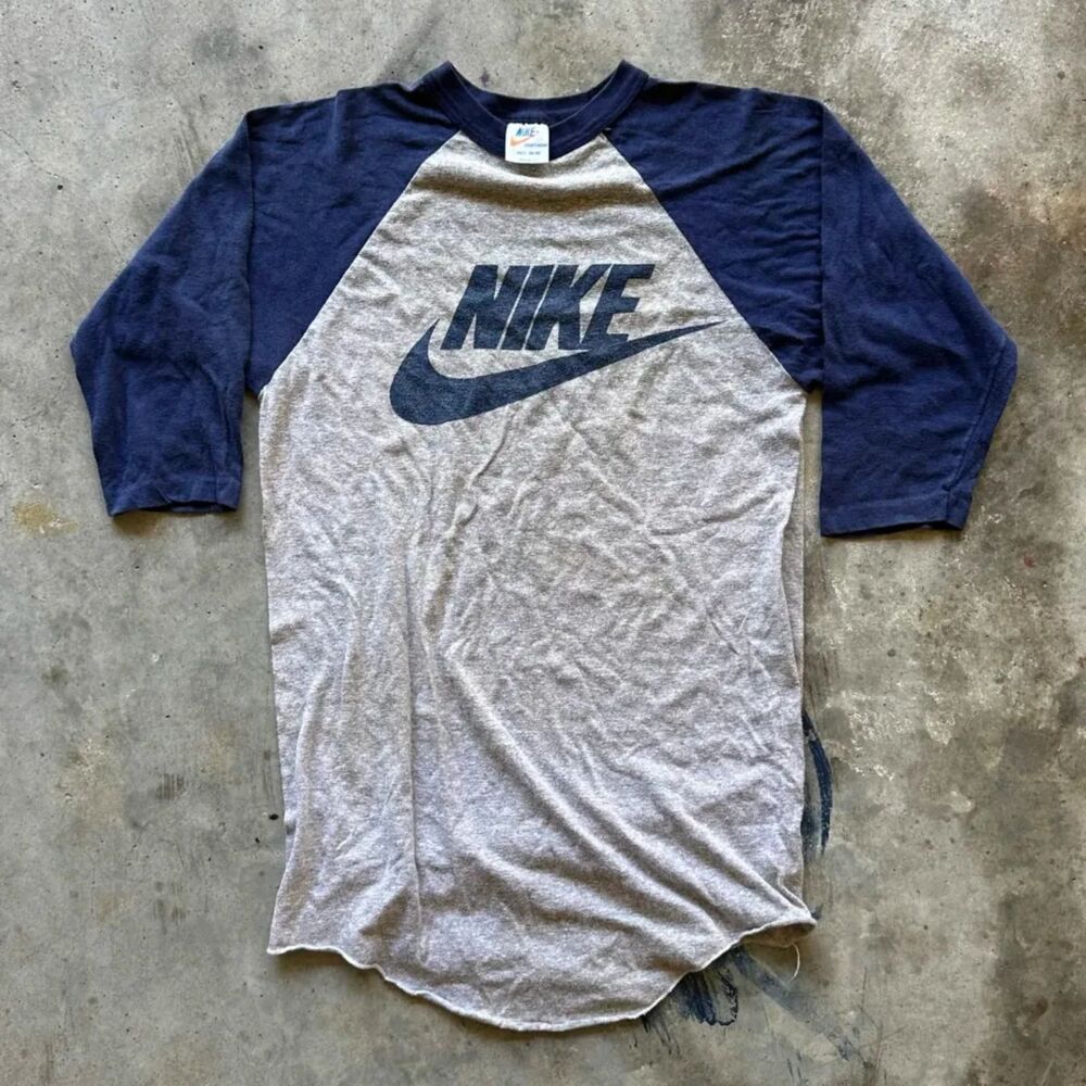 Vintage 70s Nike Raglan 3/4 Sleeve T-Shirt Size Medium
